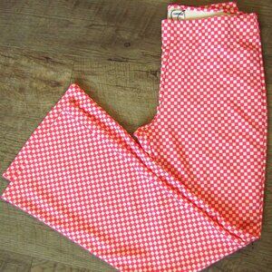 Funky Checkered Pink and White High-Waisted Flare Leg Pants Garage Barbie